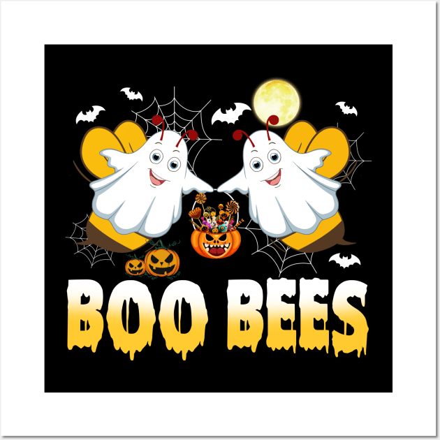 Boo Bees halloween Funny costume for adult women Bee Couple Wall Art by Sky at night